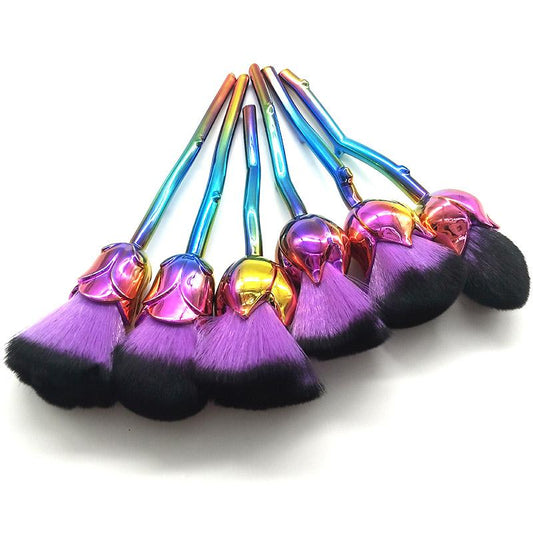 Beautiful 6 Piece Rose Flower Shaped Makeup Brushes
