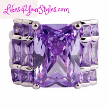 Stunning Crystal Amethyst Stone and Silver Ring