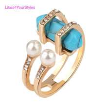 Turquoise and Pearls Create this Beautiful Ring