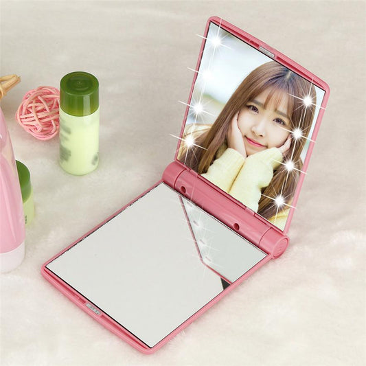 Cosmetic Portable Folding  LED Compact Mirror